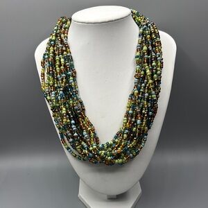 Multicolor Boho Beaded Torsade Necklace JP257
